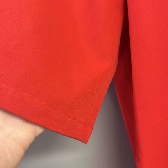 Flawless Red High Low Elbow Sleeve Pullover Blouse with a Curved Hemline- Med - Picture 5 of 10